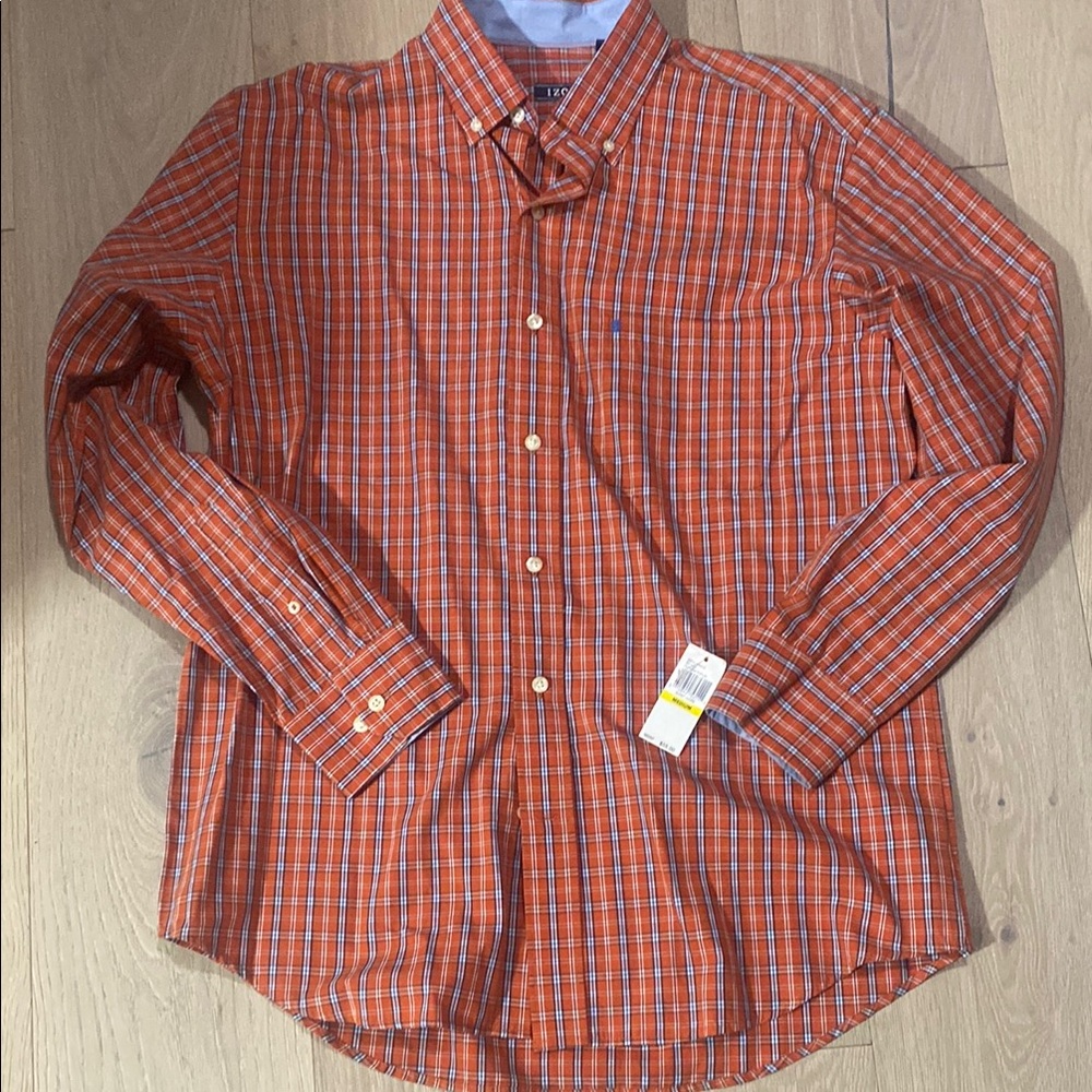 Men's Orange Plaid Shirt
